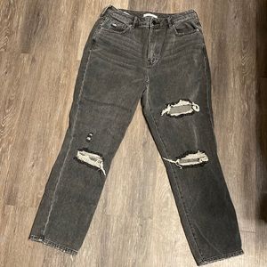 PACSUN Distressed Grey Mom Jeans Size 30